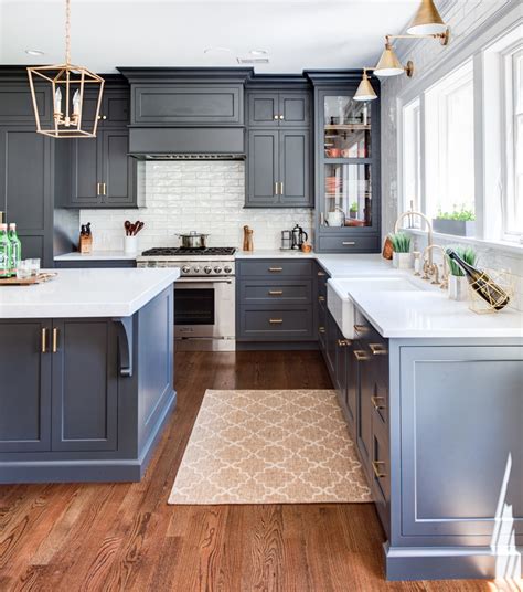 navy blue base kitchen cabinets.